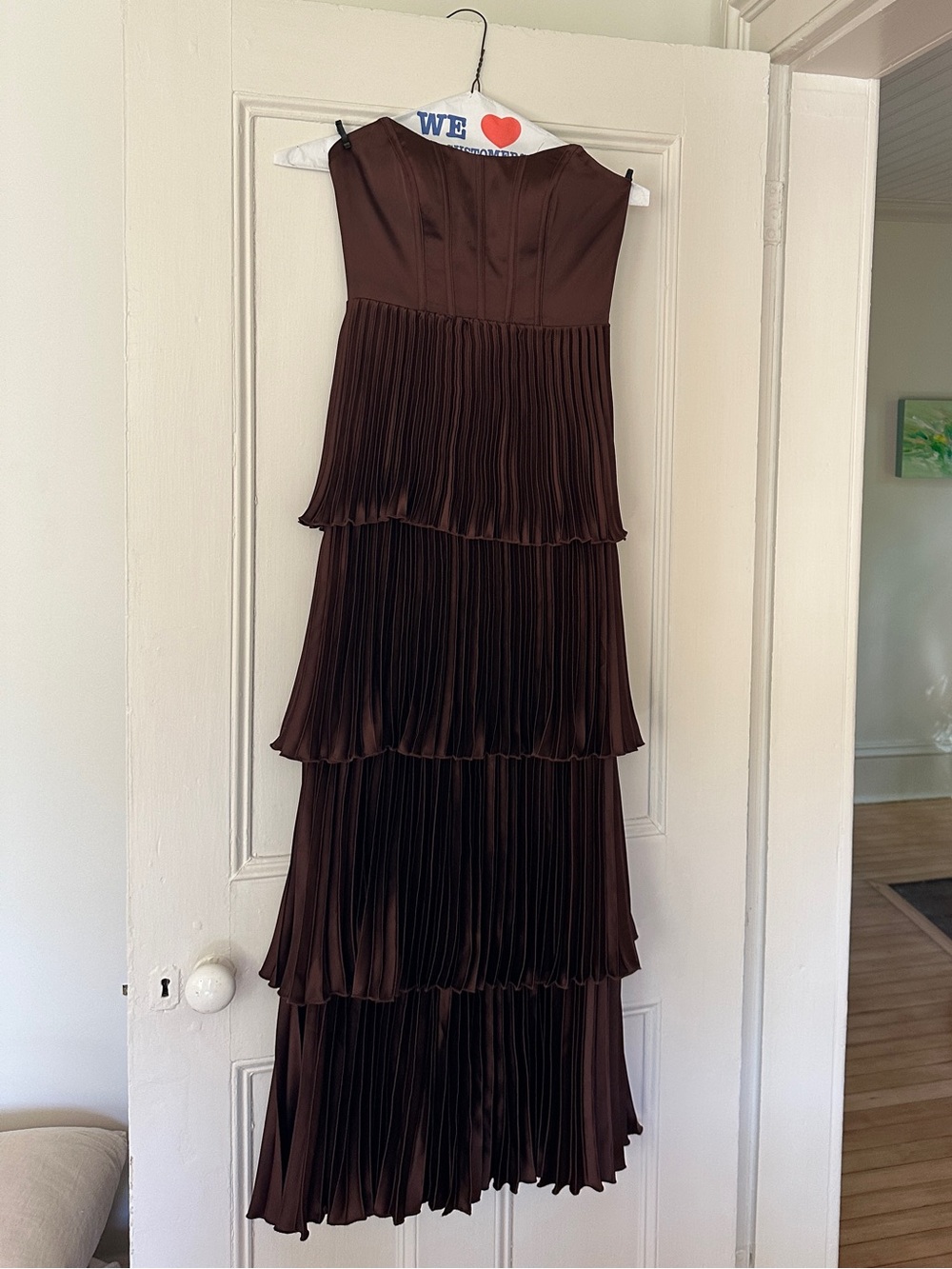 Revelry Collins Satin Pleated Dress